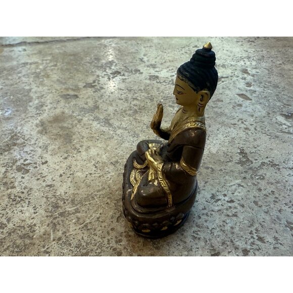 19th Century Tibetan Buddha Bronze Statue 3" Tall - Picture 2 of 9